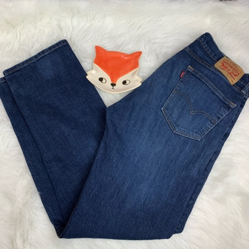 Levi’s 505 dark high waist straight leg jeans 34